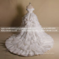wedding dress with beaded short sleeve bodice OEM organza wedding bridal gown